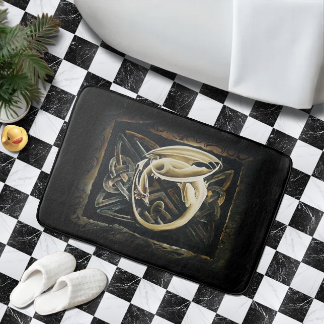 Alfombrilla De Baño Dragón de la crema del trabajo del nudo celta (Subido por el creador)