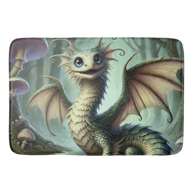 Alfombrilla De Baño Dragon Jabberwocky Cute Fantasía Creatividad Arte (Anverso)