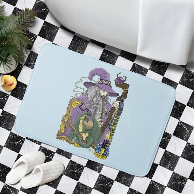 Alfombrilla De Baño Dragón Mago Celta Fantasía Púrpura (Subido por el creador)