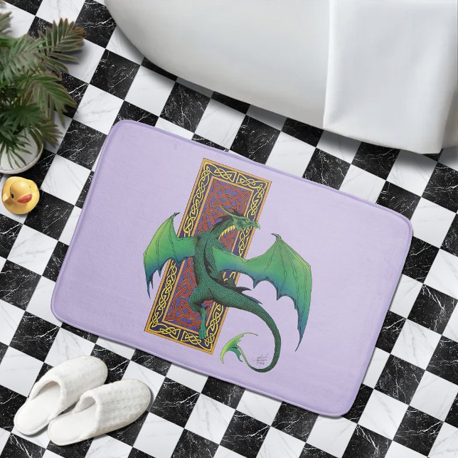 Alfombrilla De Baño Dragón verde del no de los celtas Purple (Subido por el creador)