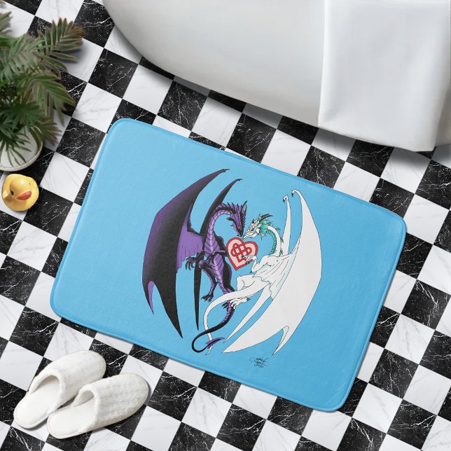 Alfombrilla De Baño Dragones Amor Corazón Azul (Subido por el creador)