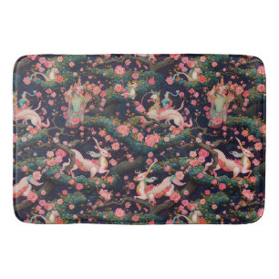 Alfombrilla De Baño Dragones rosas y flores de cerezo