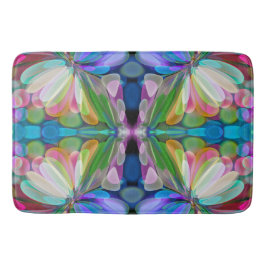 Alfombrilla De Baño Dragonfly Wildflower Garden Abstract Floral