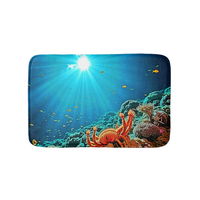 Alfombrilla De Baño Dramatic Underwater Sunburst Art (Anverso)