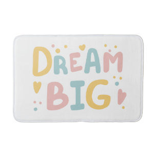 Alfombrilla De Baño Dream Big Pastel Hearts