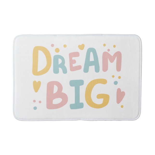 Alfombrilla De Baño Dream Big Pastel Hearts (Anverso)