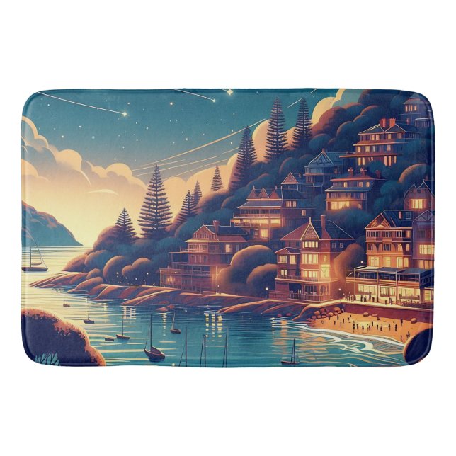 Alfombrilla De Baño Dreamy Coastal Night (Anverso)