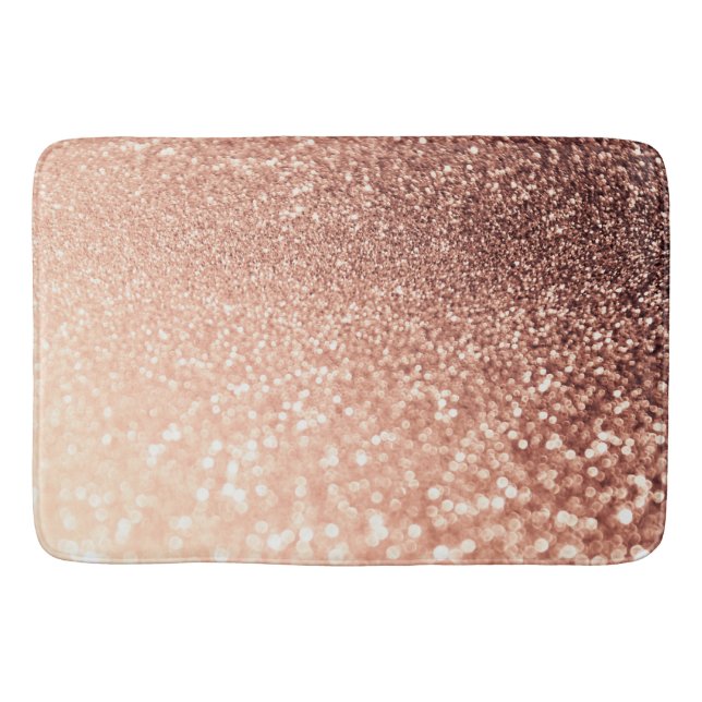 Alfombrilla De Baño Dreamy Rosa Gold Purpurina - GlitterEfecto Peach (Anverso)