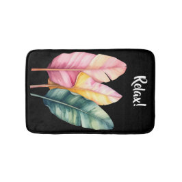 Alfombrilla De Baño Drei Bananen Blätter in Pastellfarben 