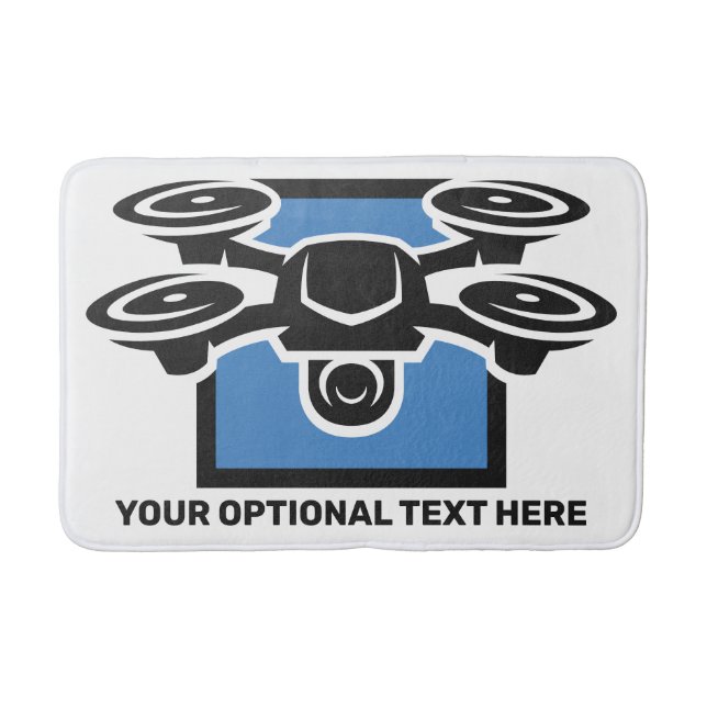 Alfombrilla De Baño Drone de texto de personalizado (Anverso)