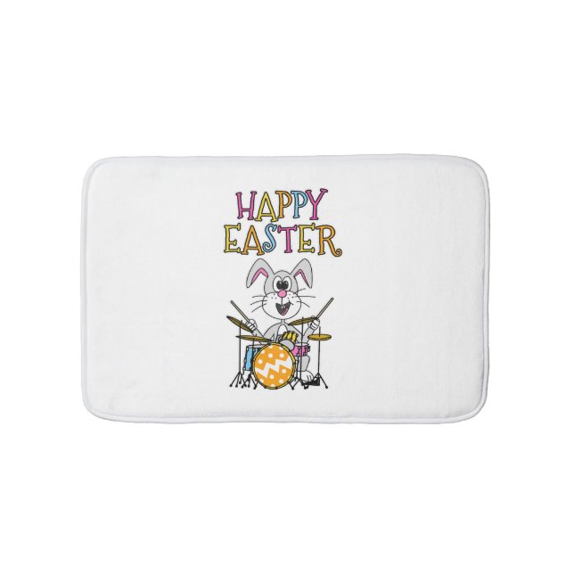Alfombrilla De Baño Drummer Easter Bunny Jugando Drums (Anverso)