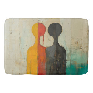 Alfombrilla De Baño Dualidad: figuras humanas abstractas en contraste