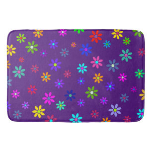 Alfombrilla De Baño Ducha de alimentación de flores - patrón de color 