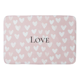 Alfombrilla De Baño Ducha de Novia Corazones Rosa Blanco Femenina