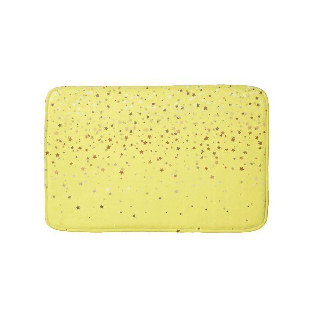 Alfombrilla De Baño Ducha dorada de estrellas (Anverso)