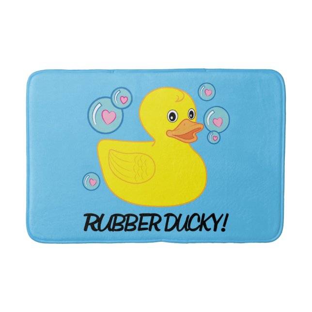 Alfombrilla De Baño Ducky de goma con las burbujas Corazón-Llenadas (Anverso)