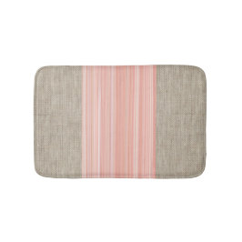 Alfombrilla De Baño Dulce melocotón naranja burlap tiras de impresión