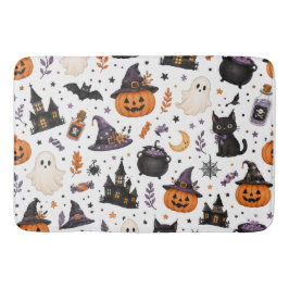 Alfombrilla De Baño Dulce patrón sin fisuras de Halloween con gatos ne