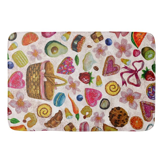 Alfombrilla De Baño Dulces Confiterías Dulces (Anverso)