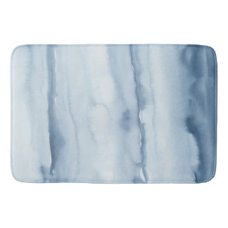 Alfombrilla De Baño Dusty Blue Watercolor Moderno