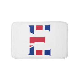 Alfombrilla De Baño E Monograma sobrepuesto en la bandera de la Unión 