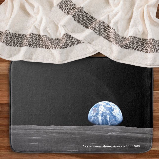 Alfombrilla De Baño Earth Rising Over Moon, Apollo 11, 1969 (Subido por el creador)