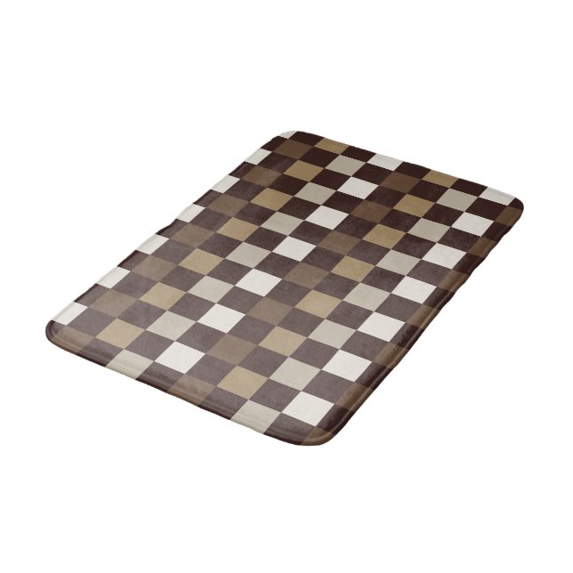 Alfombrilla De Baño Earthy minerals checkerboard pattern (Angular)