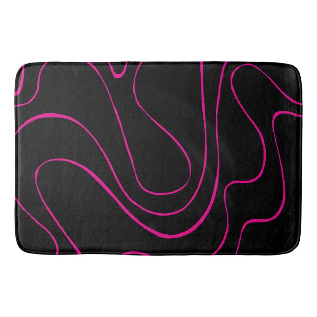 Alfombrilla De Baño Ebb y Flow 2 - Magenta y negro (Anverso)