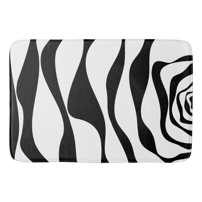 Alfombrilla De Baño Ebb y Flow 4 - Blanco y negro (Anverso)