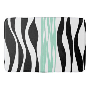 Alfombrilla De Baño Ebb y Flow - Mint Green, White y Black