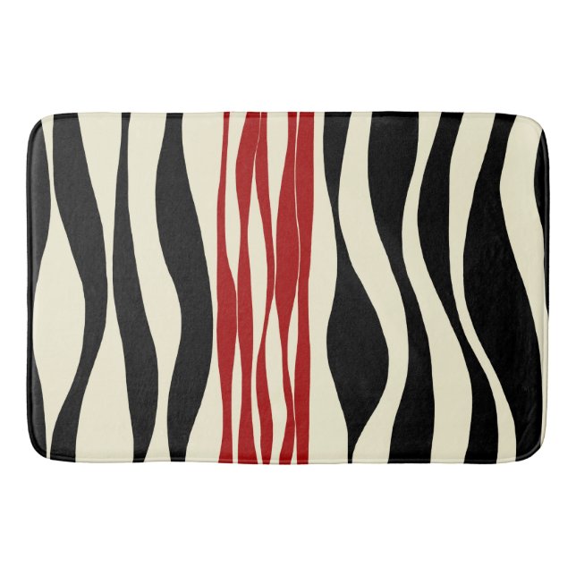 Alfombrilla De Baño Ebb y Flow - Rojo y Crema (Anverso)