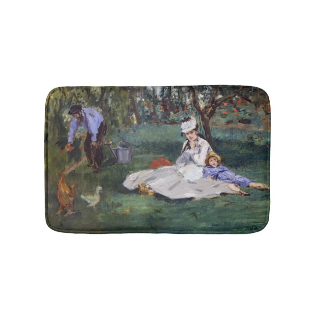 Alfombrilla De Baño Edouard Manet - La familia Monet en su jardín (Anverso)