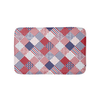 Alfombrilla De Baño Edredón blanco de los E.E.U.U. y azul rojo