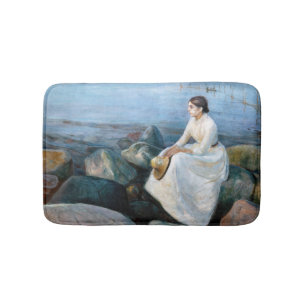 Alfombrilla De Baño Edvard Munch - Noche de verano, Inger en la playa