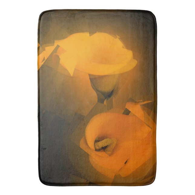 Alfombrilla De Baño Efecto Calla Lily Warm Yellow Cubist (Frente vertical)