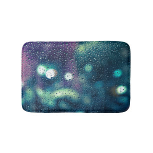 Alfombrilla De Baño Efecto de la ventana Caídas de Lluvia Vintage