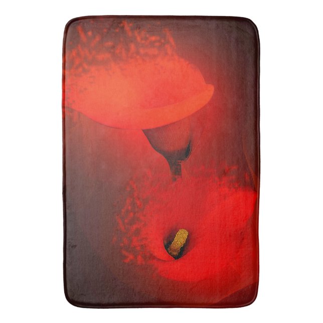 Alfombrilla De Baño Efecto dispersión roja de Calla Lily Vivid (Frente vertical)