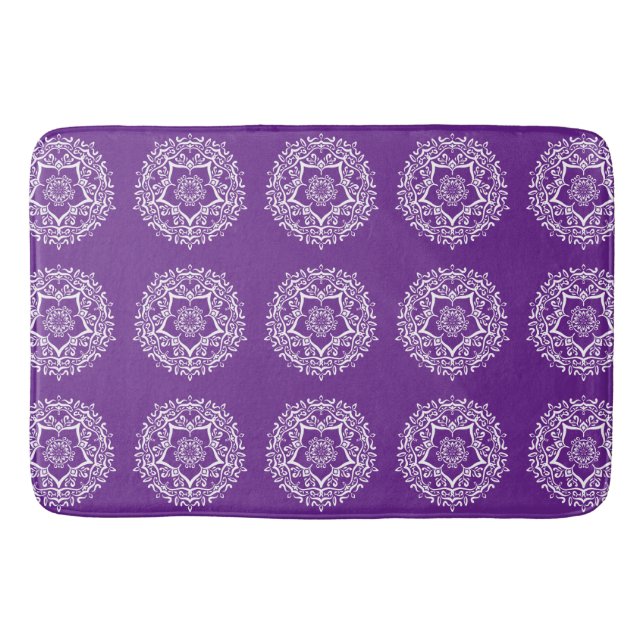 Alfombrilla De Baño Eggplant Mandala (Anverso)