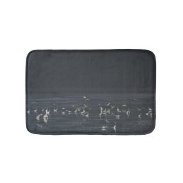 Alfombrilla De Baño Egrets En El Océano Azul Medianoche