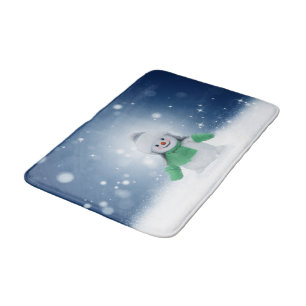 Alfombrilla De Baño El adorable personaje de muñeco de nieve de Navida