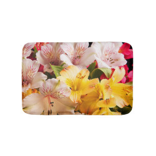Alfombrilla De Baño El Alstroemeria florece la estera de baño