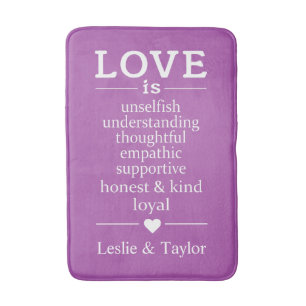 Alfombrilla De Baño El amor es... nombres personalizados y colchones d