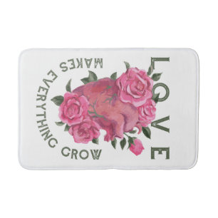 Alfombrilla De Baño El amor hace que todo crezca - arte romántico flor