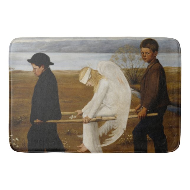 Alfombrilla De Baño El ángel herido (por Hugo Simberg) (Anverso)