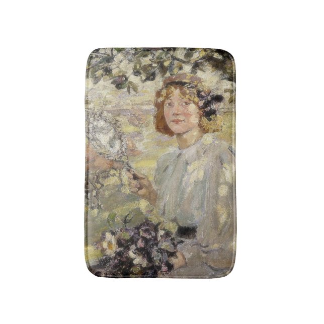 Alfombrilla De Baño El árbol de manzanas (por Bessie MacNicol) (Frente vertical)