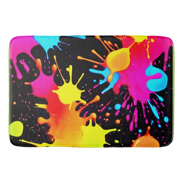 Alfombrilla De Baño El arte abstracto de Neon en movimiento (Anverso)