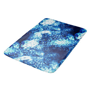 Alfombrilla De Baño El azul brillante manchado parece vidrio esmerilad
