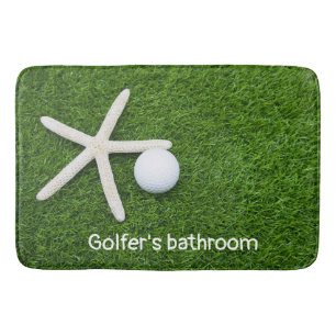 Alfombrilla De Baño El baño de Golfer con bolas de golf sobre césped v