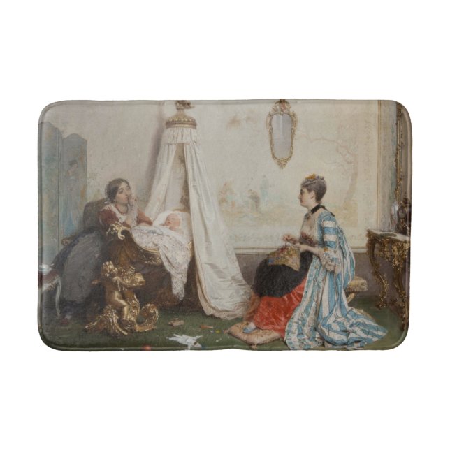 Alfombrilla De Baño El bebé duerme (de Gerolamo Induno) (Anverso)