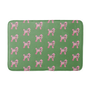 Alfombrilla De Baño El canapé rosa francés en verde